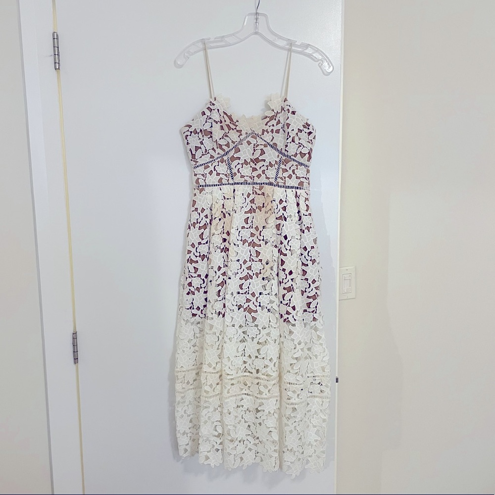 White Midi Crocheted Dress